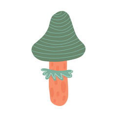 Whimsical tall green mushroom illustration, great for nature, woodland, or fairy-themed designs. Perfect for botanical, outdoor, and autumn projects.