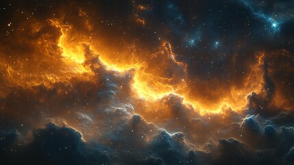 Obraz premium Vivid Space Nebula and Galaxy, Starry and Cosmic Background - Generative AI