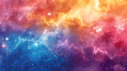Naklejka premium Watercolor fireworks pattern, various vibrant colors, intricate details, sparkles and trails, seamless design, soft gradients, festive and dynamic, hd quality, natural look. 