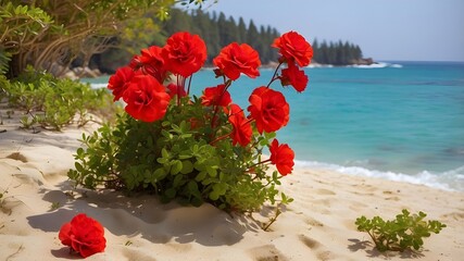 Flowers at the bank of sea