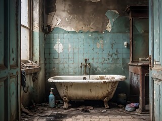 Abandoned Bathroom with a Clawfoot Tub