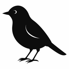 Warbler isolated on white background, Warbler vector illustration, bird on a branch vector art, Warbler silhouette, bird vector icon, Warbler on a branch line art, eps