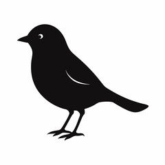 Warbler isolated on white background, Warbler vector illustration, bird on a branch vector art, Warbler silhouette, bird vector icon, Warbler on a branch line art, eps