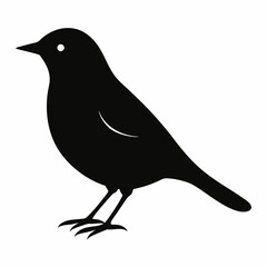 Warbler isolated on white background, Warbler vector illustration, bird on a branch vector art, Warbler silhouette, bird vector icon, Warbler on a branch line art, eps