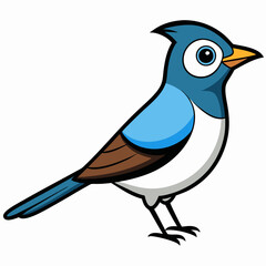 Warbler isolated on white background, Warbler vector illustration, bird on a branch vector art, Warbler silhouette, bird vector icon, Warbler on a branch line art, eps