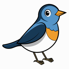 Warbler isolated on white background, Warbler vector illustration, bird on a branch vector art, Warbler silhouette, bird vector icon, Warbler on a branch line art, eps