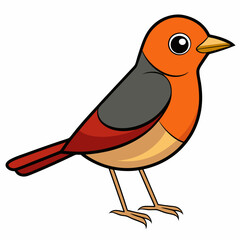 Warbler isolated on white background, Warbler vector illustration, bird on a branch vector art, Warbler silhouette, bird vector icon, Warbler on a branch line art, eps