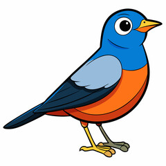 Warbler isolated on white background, Warbler vector illustration, bird on a branch vector art, Warbler silhouette, bird vector icon, Warbler on a branch line art, eps