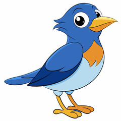 Warbler isolated on white background, Warbler vector illustration, bird on a branch vector art, Warbler silhouette, bird vector icon, Warbler on a branch line art, eps