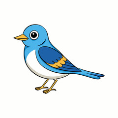 Warbler isolated on white background, Warbler vector illustration, bird on a branch vector art, Warbler silhouette, bird vector icon, Warbler on a branch line art, eps