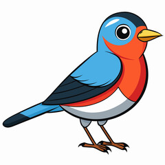 Warbler isolated on white background, Warbler vector illustration, bird on a branch vector art, Warbler silhouette, bird vector icon, Warbler on a branch line art, eps