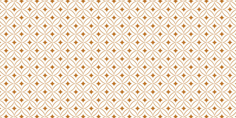 Golden vector seamless pattern with small diamonds , star shapes ,rhombuses . Abstract gold and white geometric texture . Simple minimal wide repeat background . Luxury design for decor , wallpaper