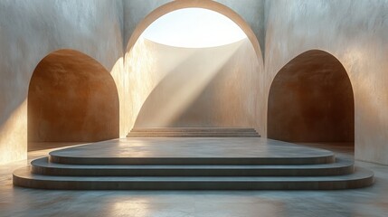 High-End Fashion Runway Podium Set with Dramatic Lighting