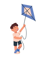 little boy flying kite