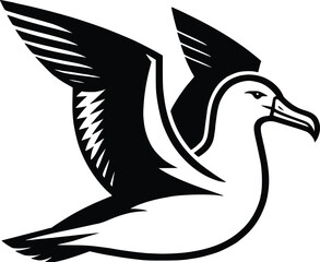 Albatross silhouette vector Illustration with a white background