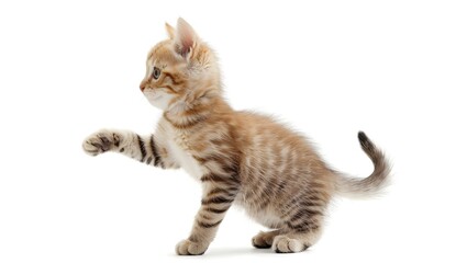 Cute tabby kitten playing