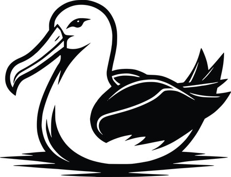 recommend clip art: Albatross silhouette vector Illustration with a white background