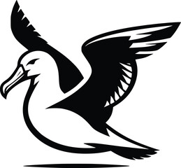 Albatross silhouette vector Illustration with a white background