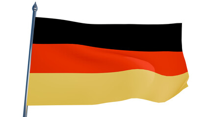 German flag waving in transparent bg