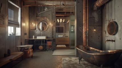 The use of exposed pipes in design offers a practical solution for spaces where concealment isn't feasible.
