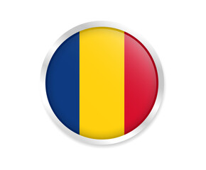 Fototapeta premium Flag of Romania. Round flag. Flag icon. Circle flag icon logo vector illustration EPS