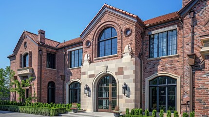 Fototapeta premium The versatility of brick allows for creative architectural designs.