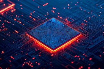 A close up of a computer chip on a circuit board