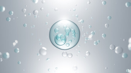 Collagen Molecules Cosmetic serum, Skin Repair, Collagen Serum, Cosmetic Background, 3D Rendering