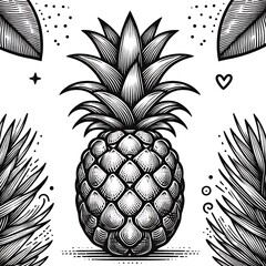 Obraz premium magical cosmic pineapple with stars. natural vegetarian food. Tropical fruits. organic healthy food. 
