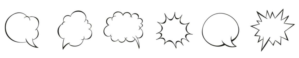 Sketchy cartoon speech bubbles