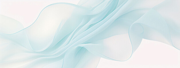 Fototapeta premium ethereal sheer chiffon fabric in light blue-green with flowing curves and delicate texture, ideal for luxury textile design and modern decor