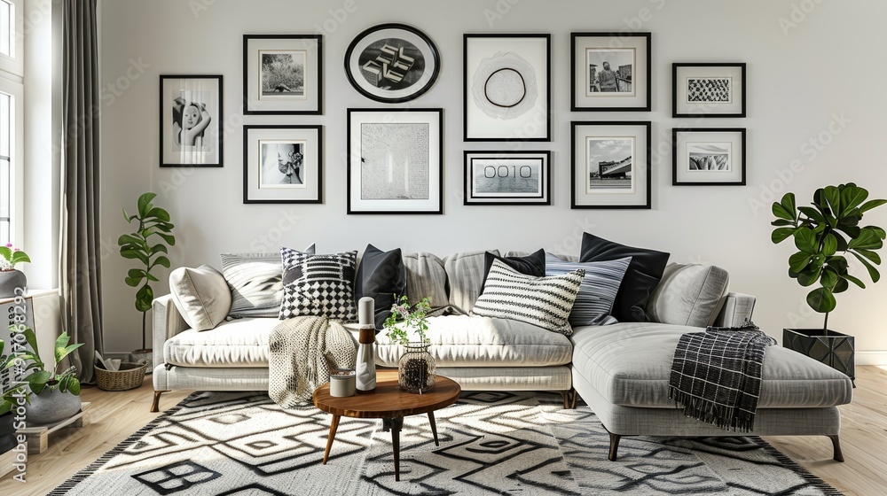 Aufkleber design a frame for a digital photo collage. what modern and versatile features make the frame suitab