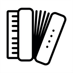 Accordion music instrument icon design, vector illustration image.