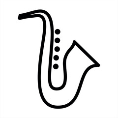 Saxophone icon sign isolated on white background. Flat saxophone logo for business, marketing, internet concept. Trendy modern vector symbol for web site