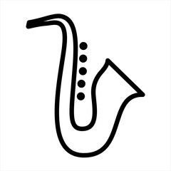 Saxophone icon sign isolated on white background. Flat saxophone logo for business, marketing, internet concept. Trendy modern vector symbol for web site