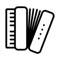 Accordion music instrument icon design, vector illustration image.