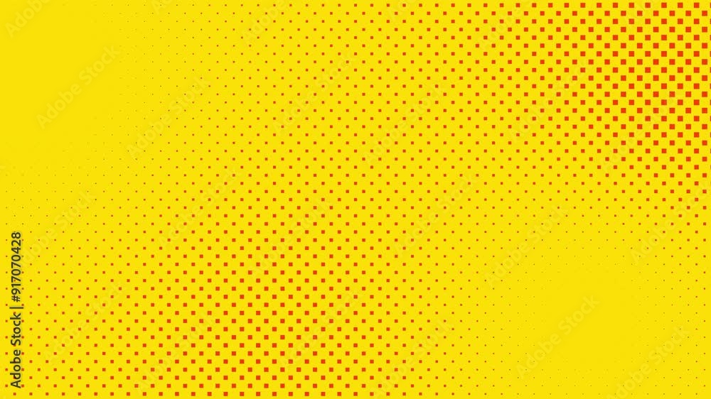 Poster abstract glowing yellow color halftone motion background. moving dots seamless loop. abstract animat