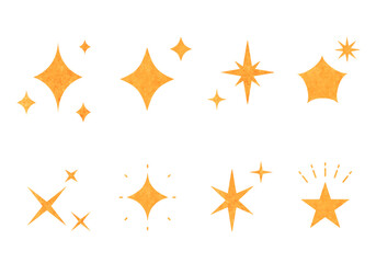 いろんなキラキラアイコンセット 水彩風