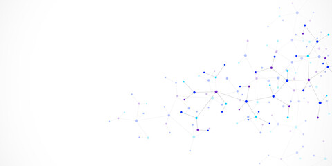 Molecular structure and genetic engineering, molecules DNA, neural network, scientific research. Abstract background for innovation technology, science, healthcare, and medicine