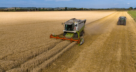 Combine Harvester in action on the somerset levels