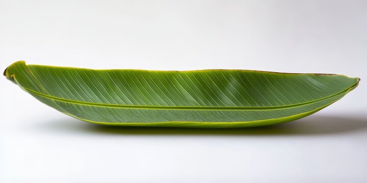 Green banana leaf. fresh whole banana leaf isolated on white background which is mostly used in south india for feast as plates and making snacks items ,isolated mainly for vishu and onam sadhya