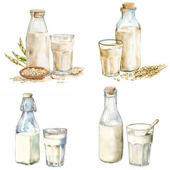 牛乳、ミルクの水彩イラスト
Generative AI