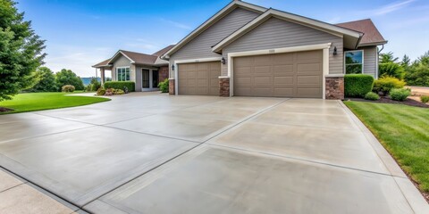 Smooth concrete driveway in Des Moines, Iowa , concrete, driveway, Des Moines, Iowa, smooth, clean, exterior, residential