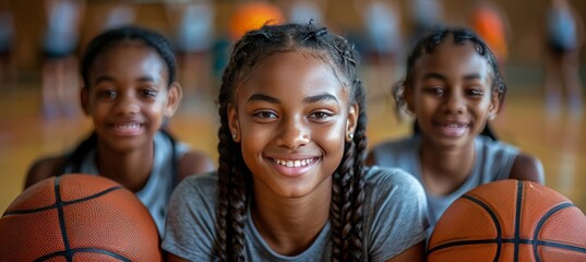 Cheerful educator leading physical education session with young students in gym class