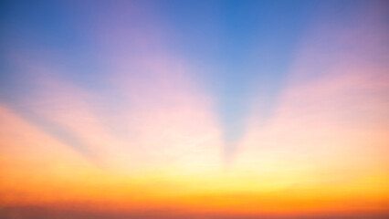 Beautiful , luxury soft gradient orange gold clouds and sunlight on the blue sky perfect for the background, take in everning,Twilight, Large size, high definition landscape photo