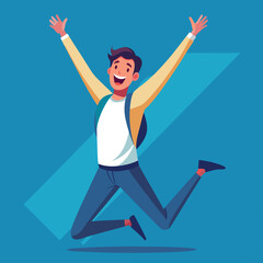 New excited boy vector Design