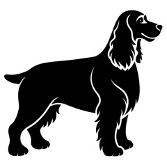 Cocker spaniel dog silhouette vector illustration