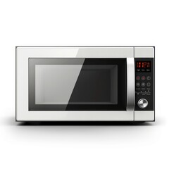 Fototapeta premium White Microwave Oven with Digital Display.