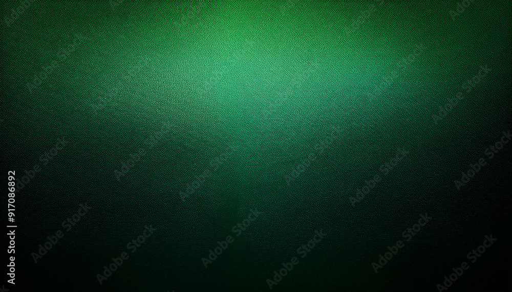 Poster abstract green particles on textured black surface. ethereal light spots and bokeh effect in dark at