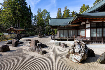 Zen garden in the temples of Koyasan. World Heritage Site. Wakayama, Japan